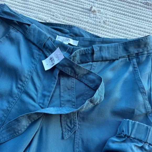 LOFT 100% Lyocell Blue Jogger Pants Size 6 NWT - Picture 8 of 10